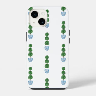 Blue watercolor vase preppy topiary  iPhone 14 case