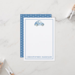 Blue Watercolor Vintage Retro Buggy Bug Car