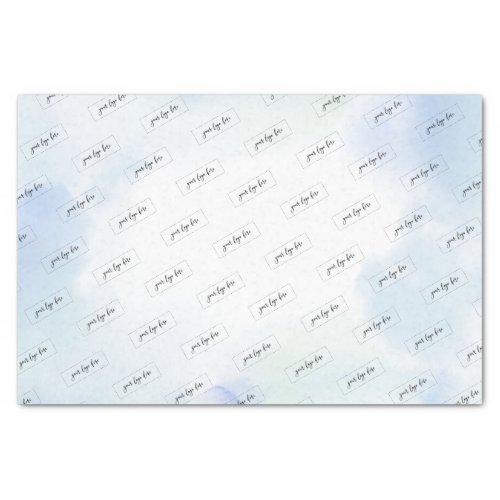 Blue Watercolor Wash Custom Business Logo Tissue Paper