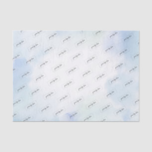 Blue Watercolor Wash Custom Business Logo Tissue Paper