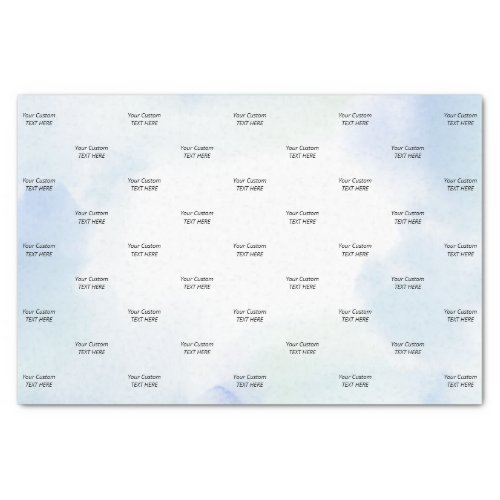 Blue Watercolor Wash Custom Text Tissue Paper