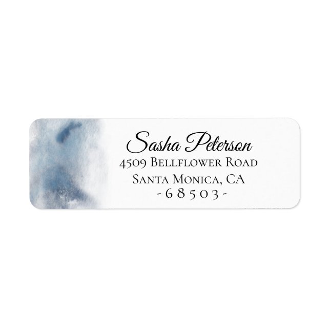 Blue Watercolor Wash Label (Front)