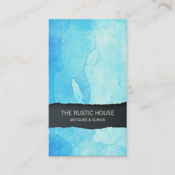 Blue Watercolor Wash Retail Trade Business Card by businesscardsstore at Zazzle