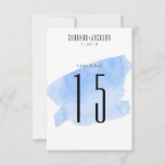 Blue Watercolor Wash Wedding Table Numbers at Zazzle