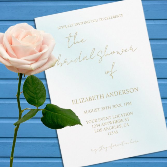 Blue Watercolor Wave Bridal Shower Invitation (Creator Uploaded)