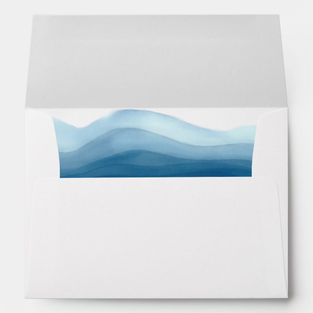 Blue Watercolor Wave | Envelope (Back (Bottom))