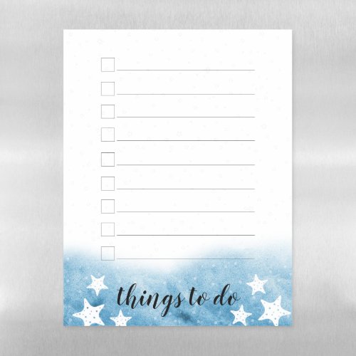 Blue Watercolor Wave Starfish Mermaid To Do List Magnetic Dry Erase Sheet