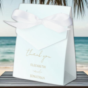 Blue Watercolor Wave Wedding Favor Boxes
