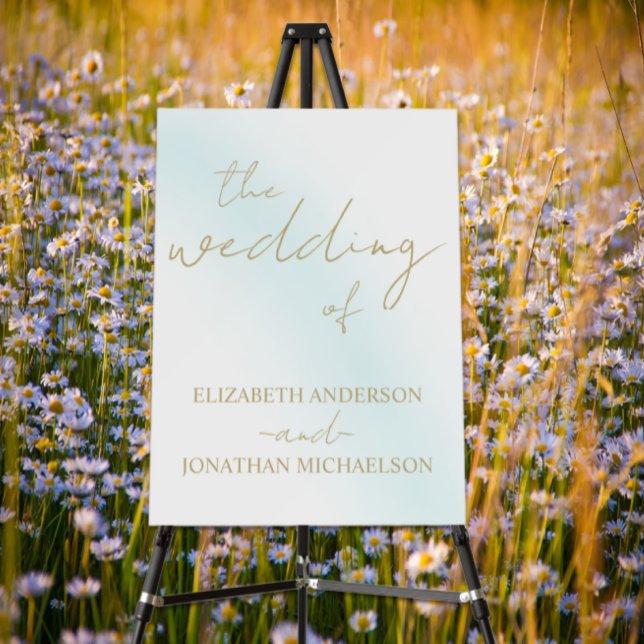 Blue Watercolor Wave Wedding Foam Board (Creator Uploaded)