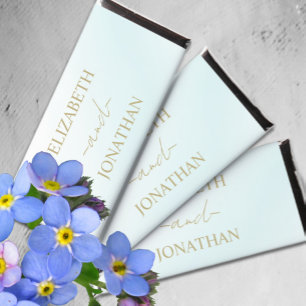 Blue Watercolor Wave Wedding Hershey Bar Favors