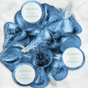 Blue Watercolor Wave Wedding Hershey®'s Kisses®