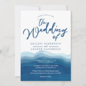 Blue Watercolor Wave | Wedding Invitation (Front)