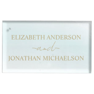 Blue Watercolor Wave Wedding Place Card Holder
