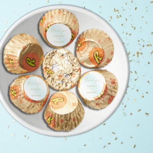 Blue Watercolor Wave Wedding Reese's Peanut Butter Cups