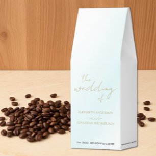 Blue Watercolor Wave Wedding Roasted Coffee