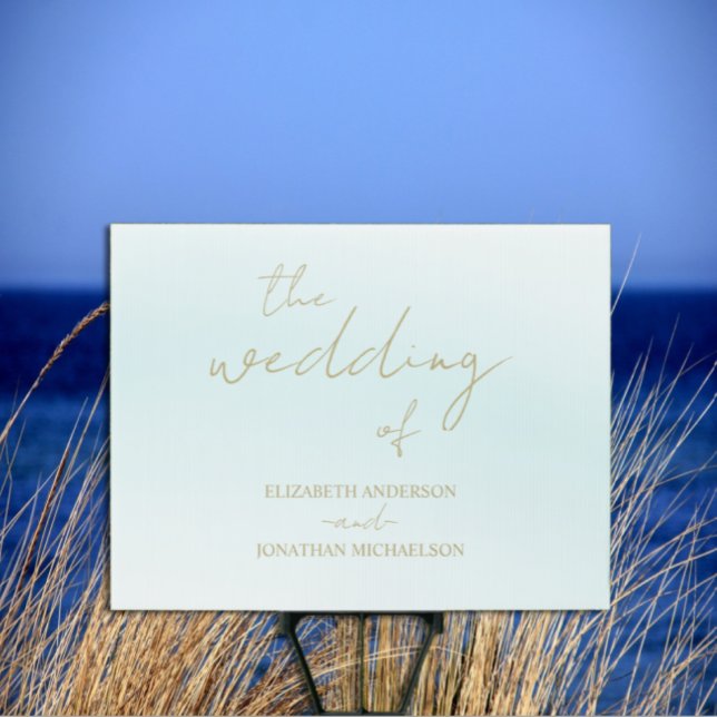 Blue Watercolor Wave Wedding Sign (Creator Uploaded)