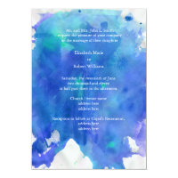 Blue Watercolor Wedding Invitation
