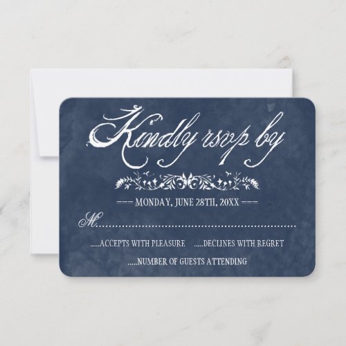 Blue Watercolor Wedding Response Cards