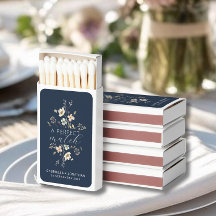 Blue Watercolor Wildflower Wedding Favor