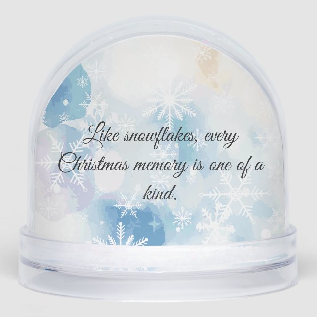 Blue Watercolor Winter Design Snow Globe (Front)