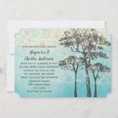 Blue Watercolor Woodsy Wedding Invitation (Front)