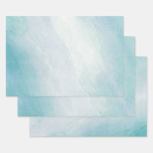 Blue watercolor wrapping paper sheets