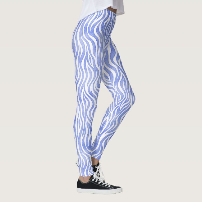 Blue Watercolor Zebra Pattern