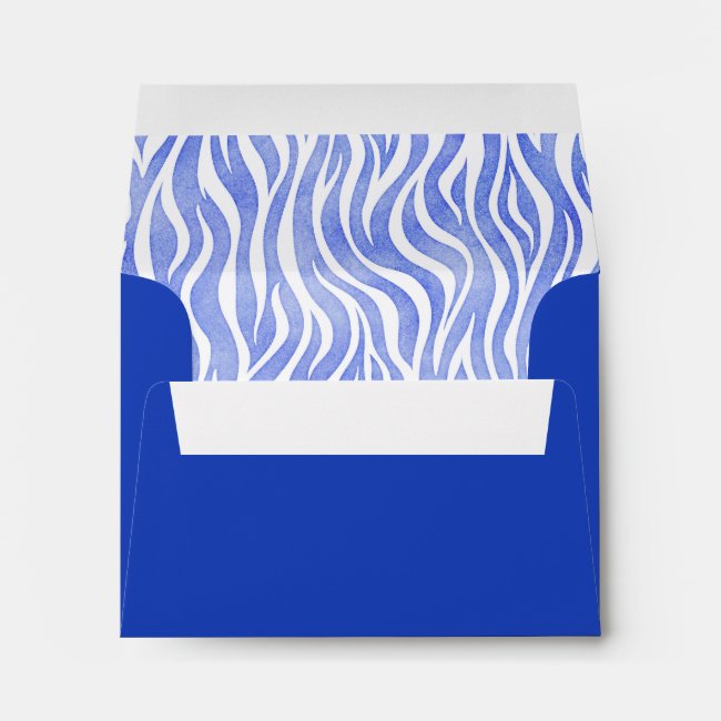Blue Watercolor Zebra Print