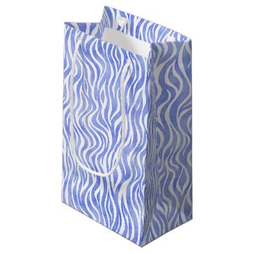 Blue Watercolor Zebra Print