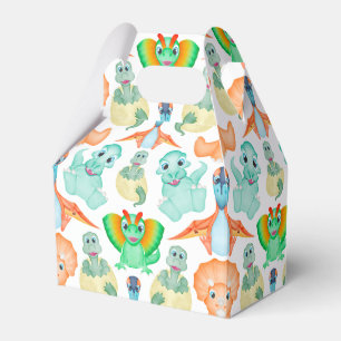 Blue Watercolour Dinosaur Birthday Baby Shower Favor Boxes