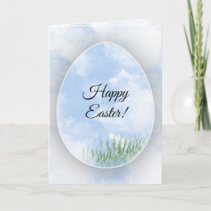 Blue Watercolour Easter Egg Card