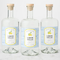 Blue Watercolour Stripe Limoncello Favor