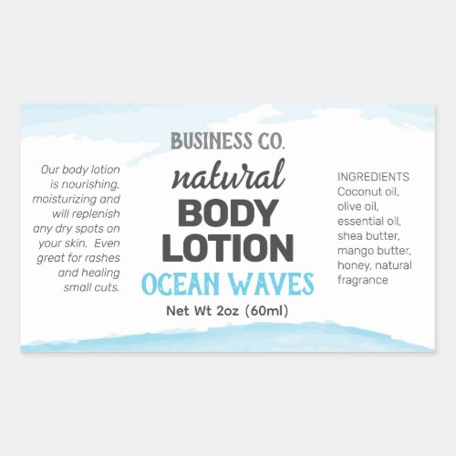 Blue Watercolour Wraparound Product Label