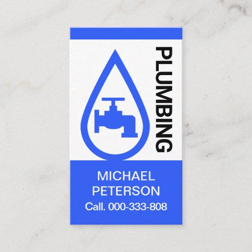 Blue Waterdrop Faucet Plumber Business Card