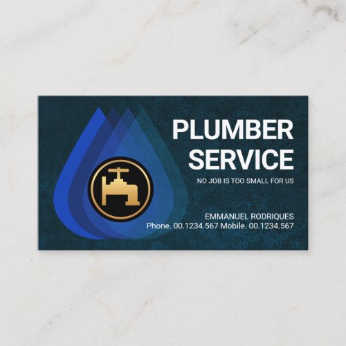 Blue Waterdrops Home Plumbing Business Card