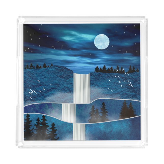 Blue Waterfall Acrylic Tray (Front)