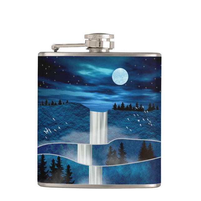 Blue Waterfall Flask (Front)