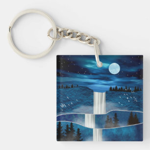 Blue Waterfall Keychain
