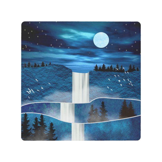 Blue Waterfall Metal Print (Front)