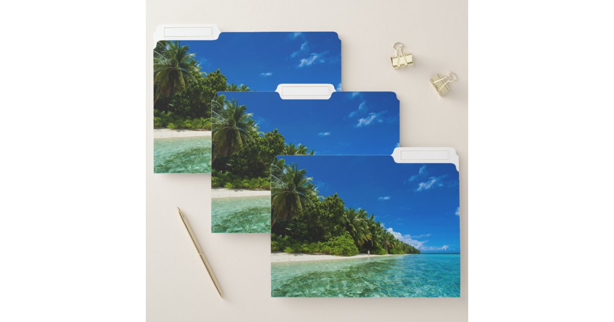 Blue Waters Of A Tropical Beach File Folder | Zazzle