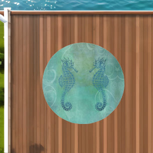 Blue Waters, Seahorse and Flourish Outdoor Rug