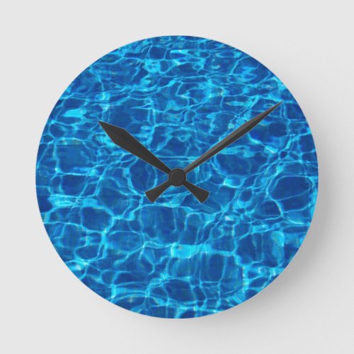Blue Waters Swimming Pools Patterns Waves Ripples Round Clock