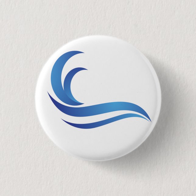 Blue Wave 1" Button (Front)