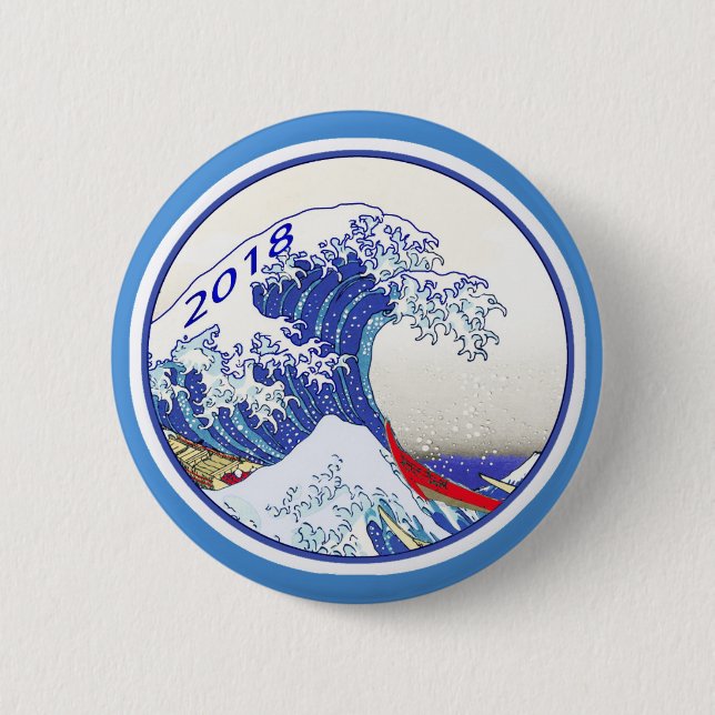 Blue Wave 2018 Election Button (Front)