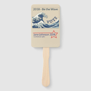 Blue Wave 2024 - customizable campaign hand fan