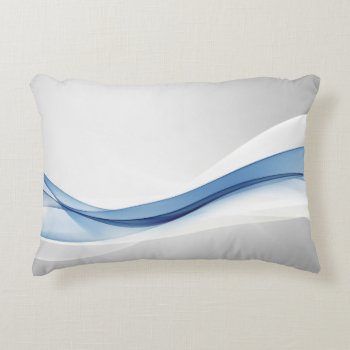 Blue Wave Abstract Accent Pillow by FantasyPillows at Zazzle