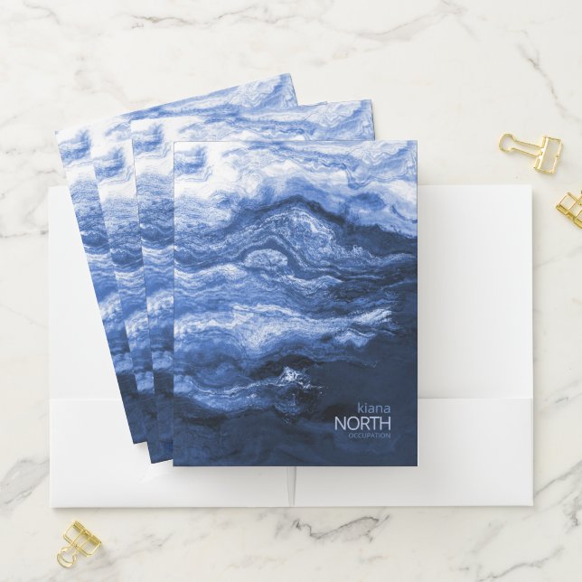 Blue Wave Abstract ID795 Pocket Folder (In Situ)