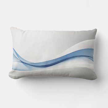 Blue Wave Abstract Lumbar Pillow by FantasyPillows at Zazzle
