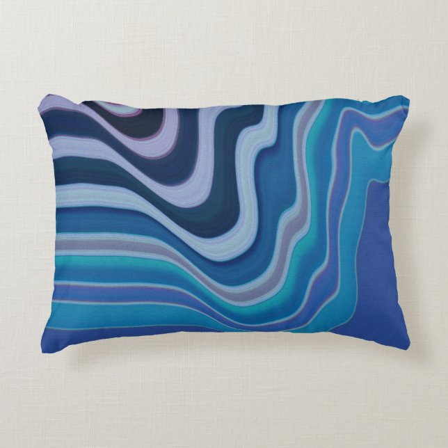 Blue Wave Accent Pillow (Front)