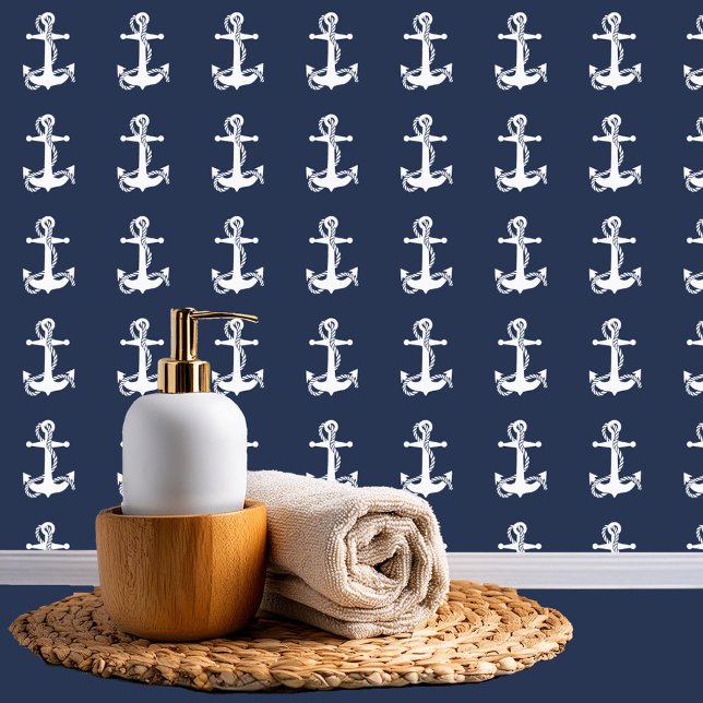 Blue Wave Anchor Navy & White ID836 Wallpaper (Creator Uploaded)
